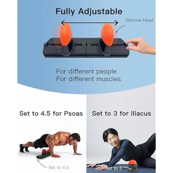 TriRelief™ Psoas Muscle Release & Deep Tissue Massage Tool – Adjustable Trigger Point Massager for Back, QL, Hip Flexor, Hamstring, Glutes, Iliacus & Neck Pain Relief - Image 7